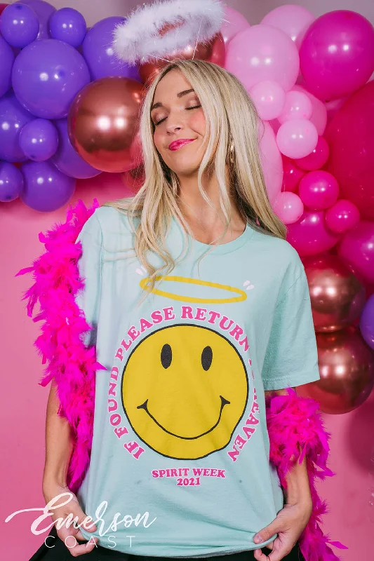 Layered Style Pi Phi If Found Please Return To Heaven Spirit Week Tee