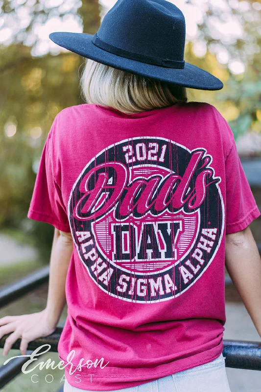 Weekend Comfort Alpha Sigma Alpha Dads Day Red Tshirt