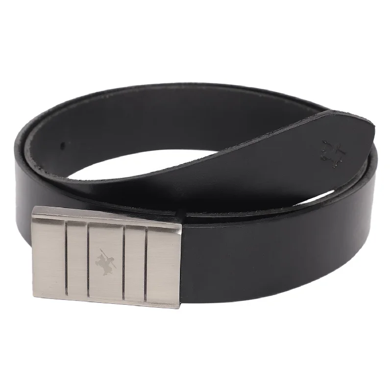 Men's Black Casual Single Side Belt