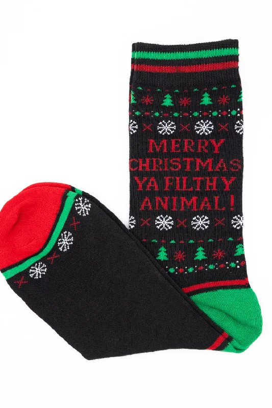 Filthy Animal Crew Socks for Men in Black | 91740