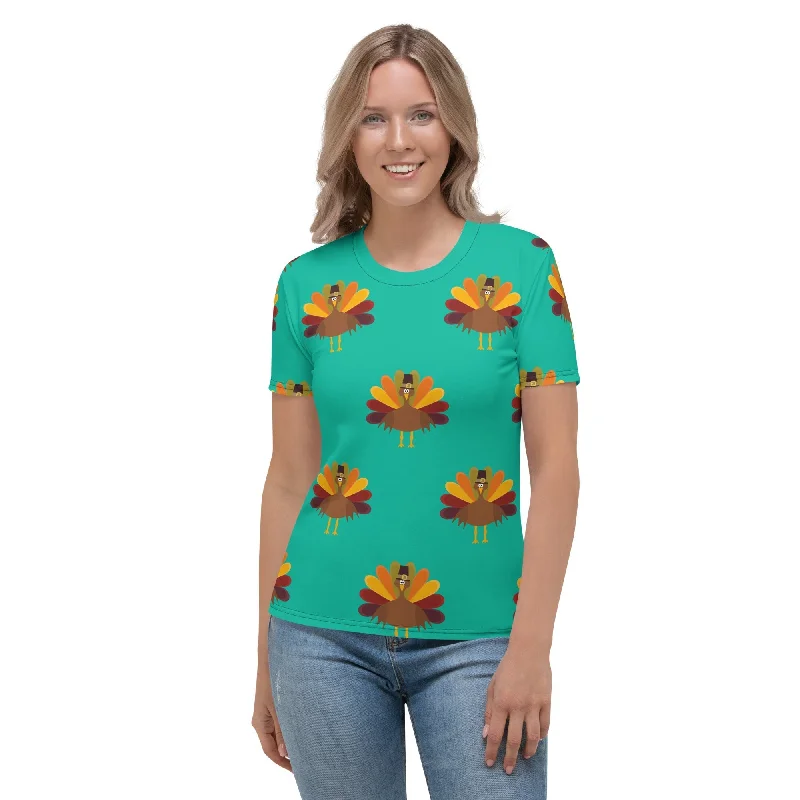 Thanksgiving Turkey Print T-shirt