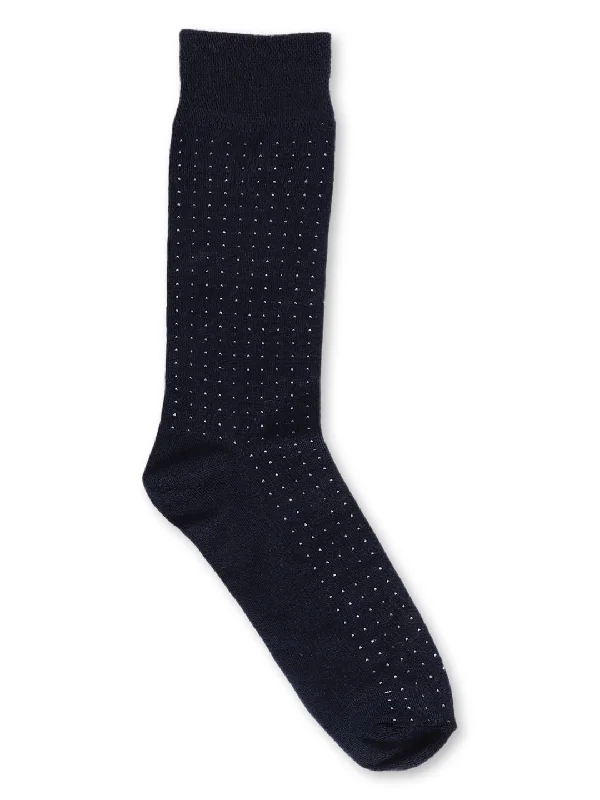 Men's Navy Blue Basic Crew length Socks -Pack of 5