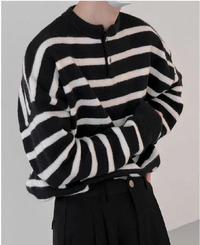 Round Neck Striped Sweater