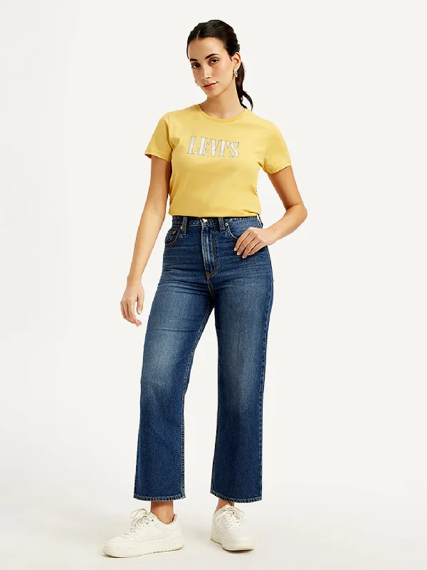 Modern Tailoring Women's High Rise Ribcage Straight Blue Jeans