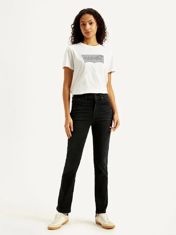 Dessert Matching Women's High Rise 724 Slim Fit Black Jeans
