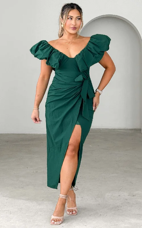 Short Design Elsie Midi Dress - Emerald Green