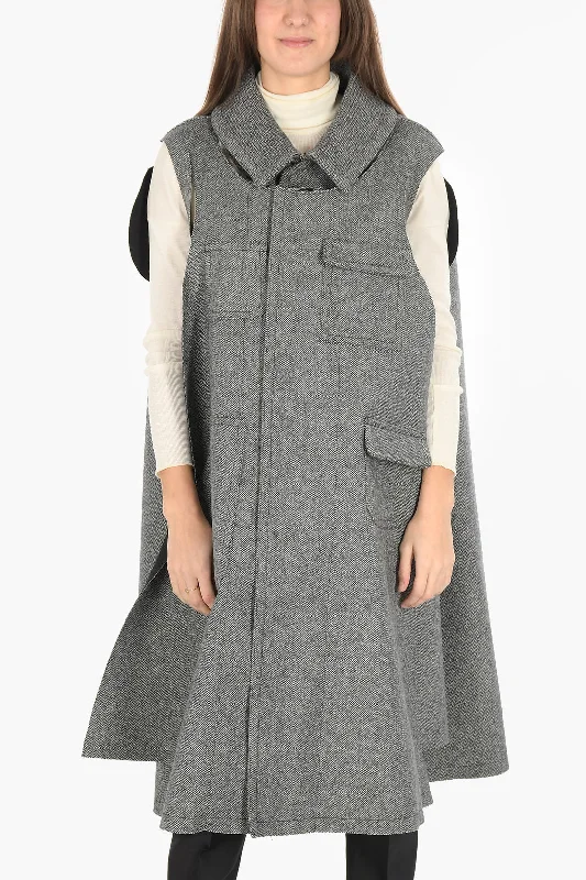 Preview New Products Maison Margiela MM0 plain herringbone cape with cut out details