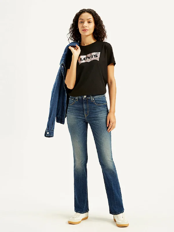 Carefree Style Women's High Rise 725 Slim Bootcut Fit Blue Jeans