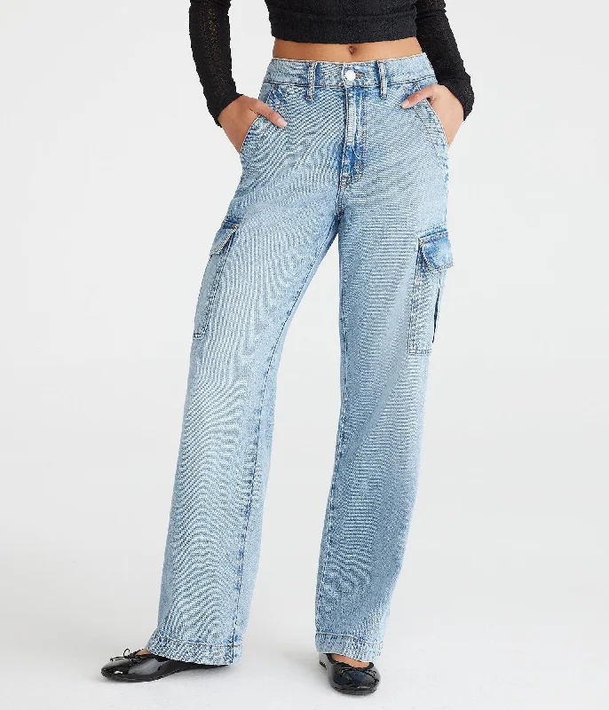 Urban Sense Aeropostale High-Rise Wide Leg Cargo Jean