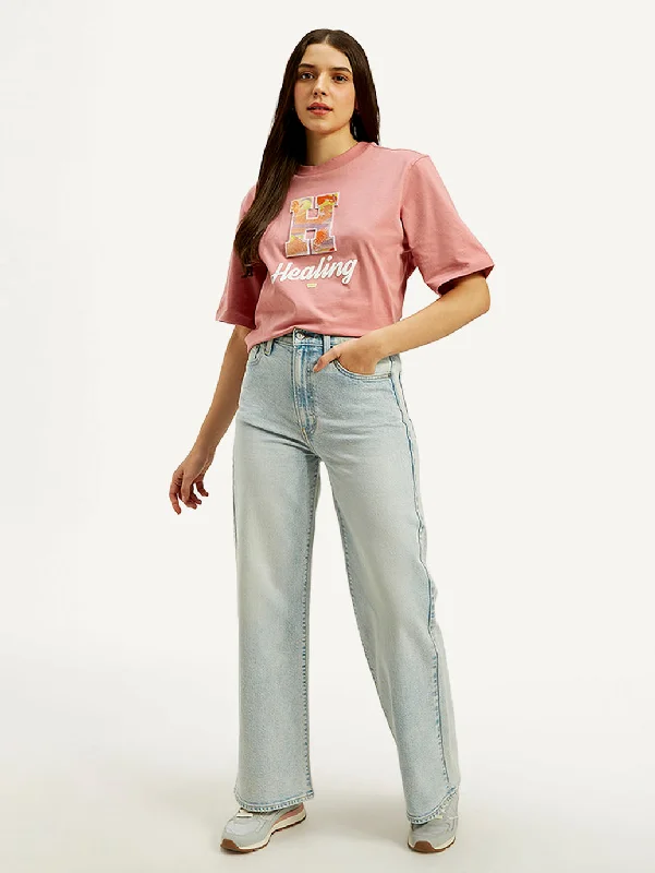 Warm And Comfortable Women's High Rise Flared Light Blue Jeans