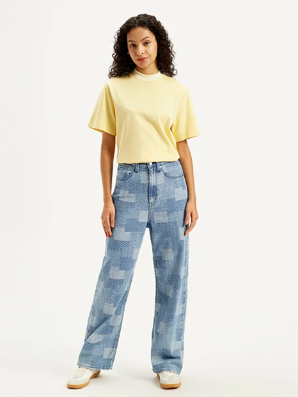 Outdoor Trend Women's High Rise Loose Fit Indigo Jeans