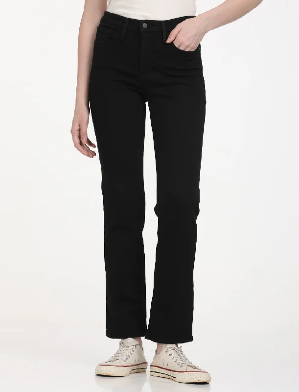 Free And Casual Women's Mid Rise 314 Black Jeans