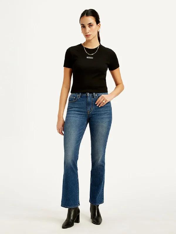 Sports And Leisure Women's High Rise 725 Slim Bootcut Fit Blue Jeans