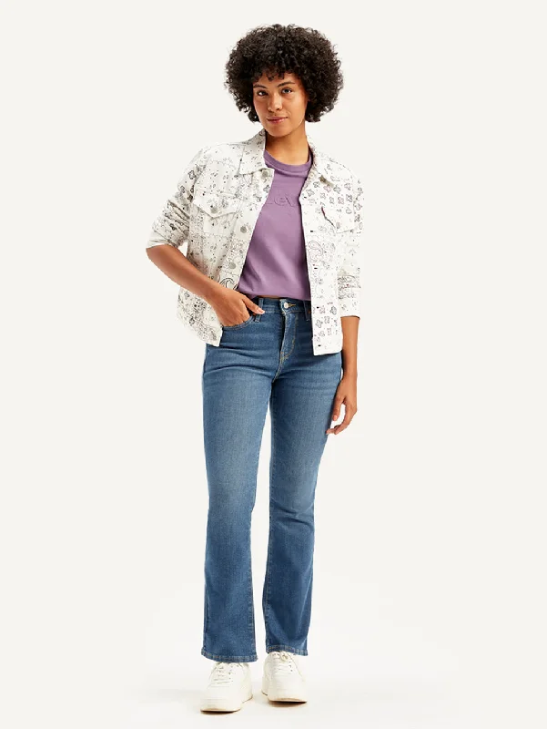 Eye-catching Personality Women's High Rise 315 Bootcut Blue Jeans