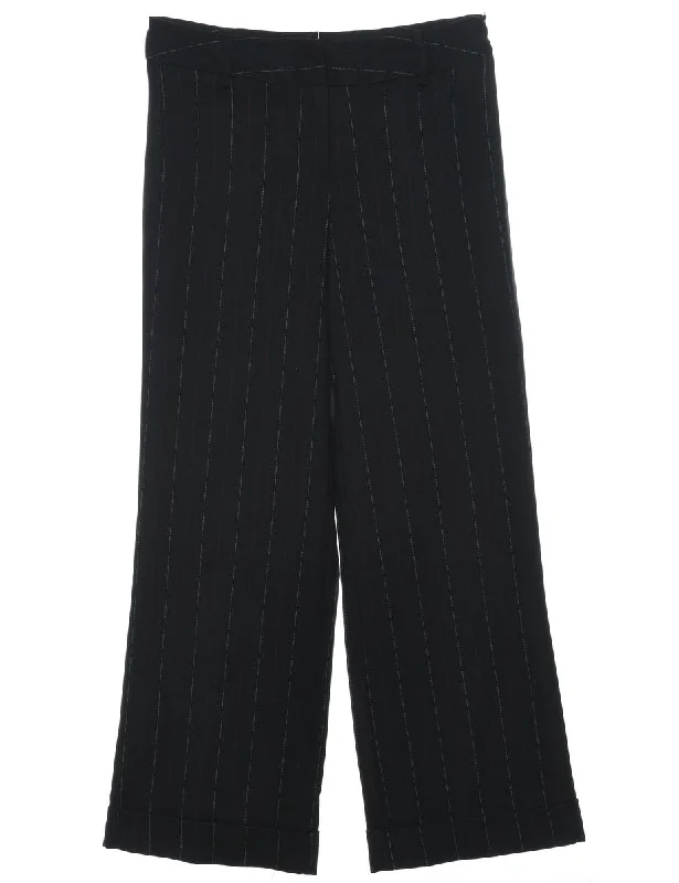 Black Striped Trousers - W30 L28