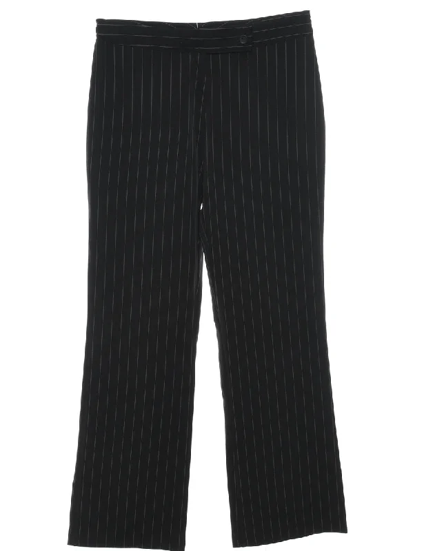 Black Striped Trousers - W30 L28