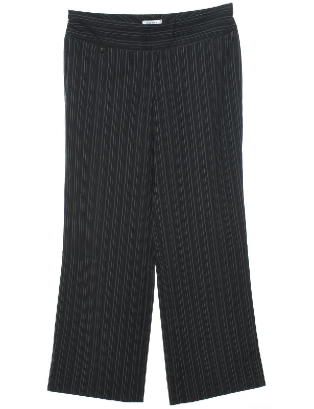 Black Striped Trousers - W32 L28