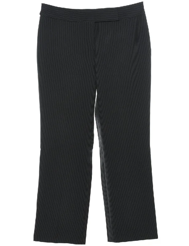 Black Striped Trousers - W34 L30