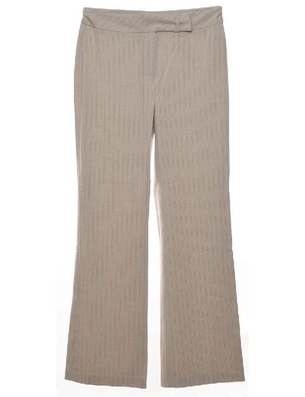 Classic Light Brown Pinstriped Trousers - W30 L32