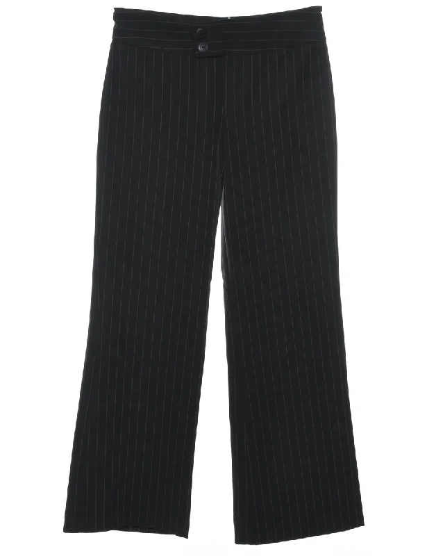 Pinstriped Black Y2K Trousers - W30 L31