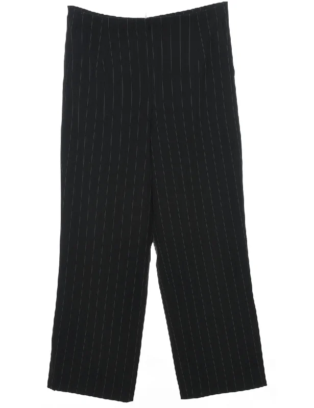 Pinstripes Black Trousers - W30 L28