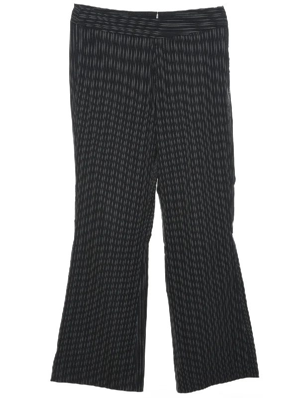 Pinstripes Black Trousers - W30 L29