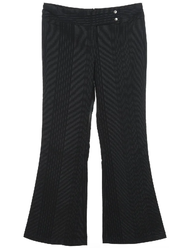 Pinstripes Black Trousers - W32 L29