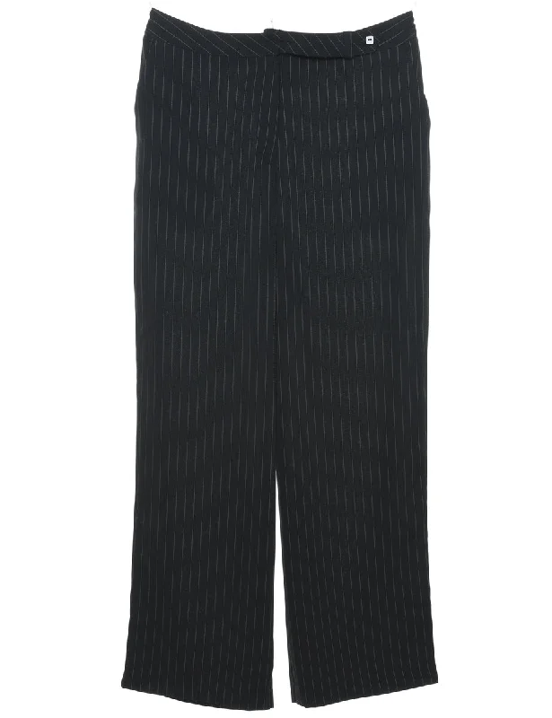 Pinstripes Black Trousers - W32 L31