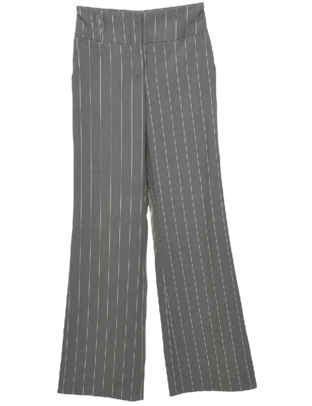 Pinstripes Grey Trousers - W28 L34