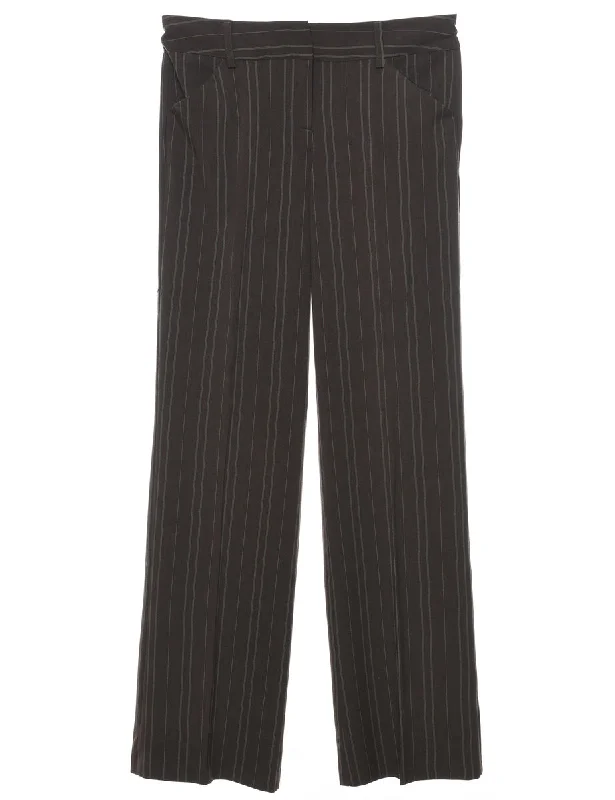 Striped Brown Classic Trousers - W28 L32