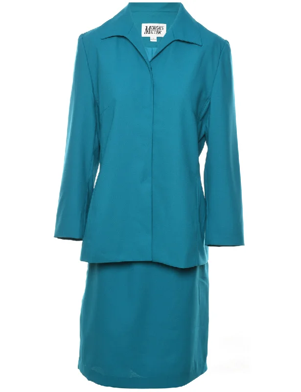 Teal Jacket & Skirt Suit Set - L