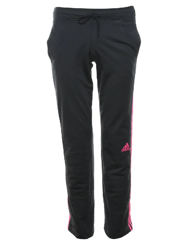 Adidas Black & Pink Contrast Track Pants - W28 L32