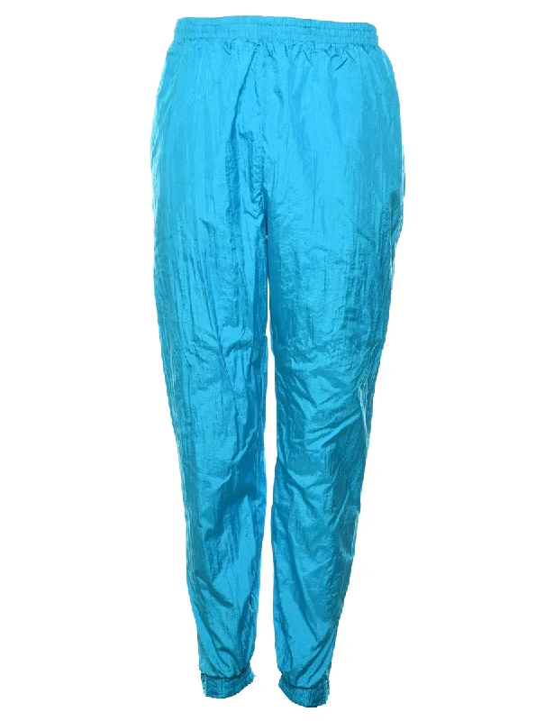 Aqua Blue 1980s Track Pants - W30 L31