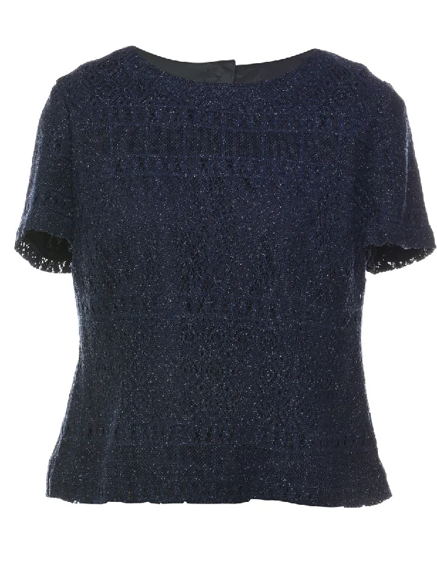 Navy Evening Top - M