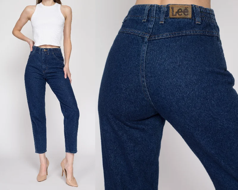 Small Vintage Lee Dark Wash Elastic Waist Mom Jeans