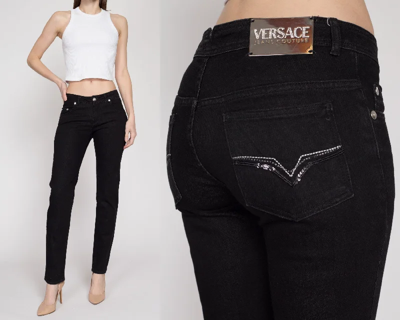 Small Y2K Versace Jeans Couture Black Low Rise Skinny Jeans