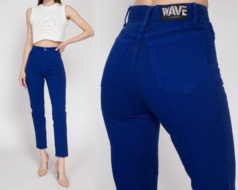 XS 90s Royal Blue High Waisted Jeans 24"