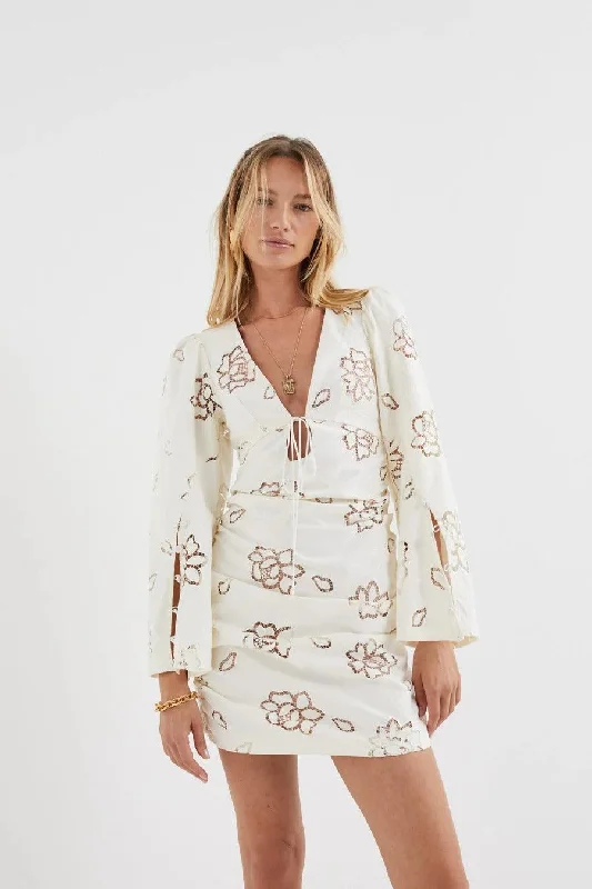 Renee Bell Sleeve Mini Dress by For Love & Lemons - FINAL SALE