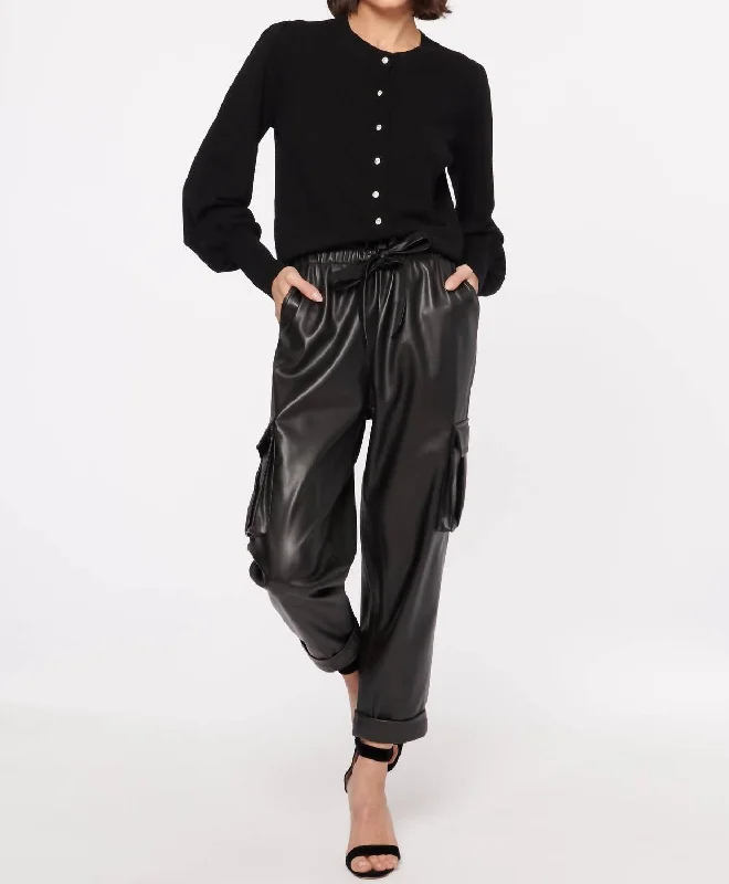 Addy Vegan Leather Pant In Black